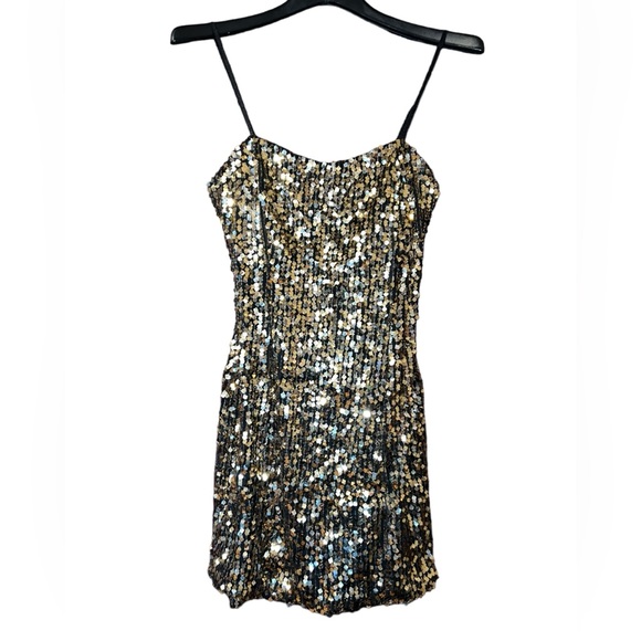 Siren Lily Dresses & Skirts - Siren Lily Womens Medium Gold Sequin Sparkly Gold Dress